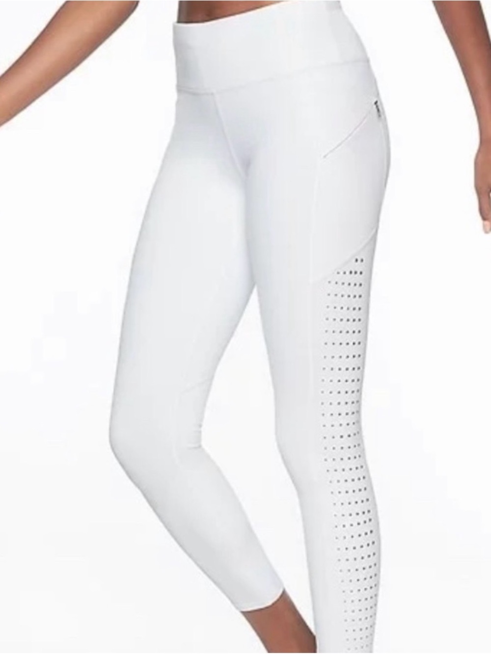 Athleta White Laser-Cut High-Waist Leggings